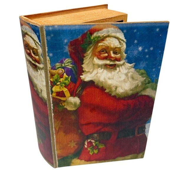 PIER 1 IMPORTS Santa Claus  Book Box Christmas Decor Treasure Keeper - Picture 1 of 9